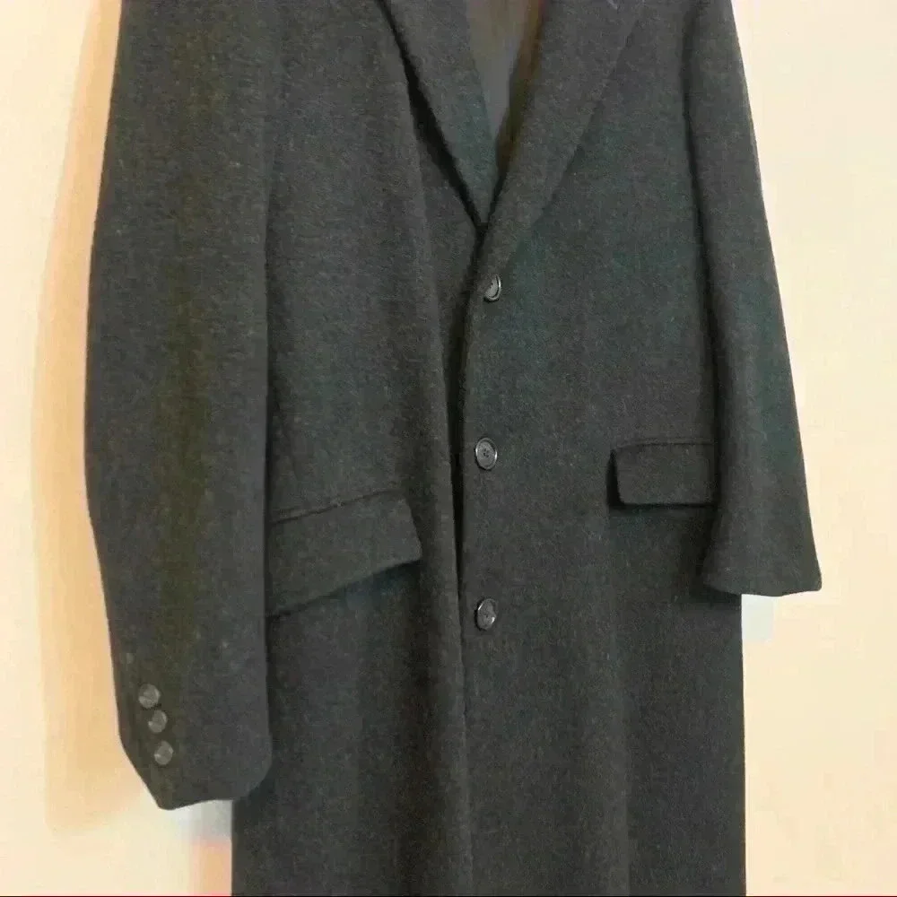 Vintage Nordstrom dark grey wool overcoat - Picture 3 of 9